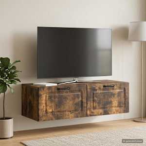 Nástěnná TV skříň Kouřový dub 98 x 41 x 30 cm Kompozitní dřevo - obrázek 4