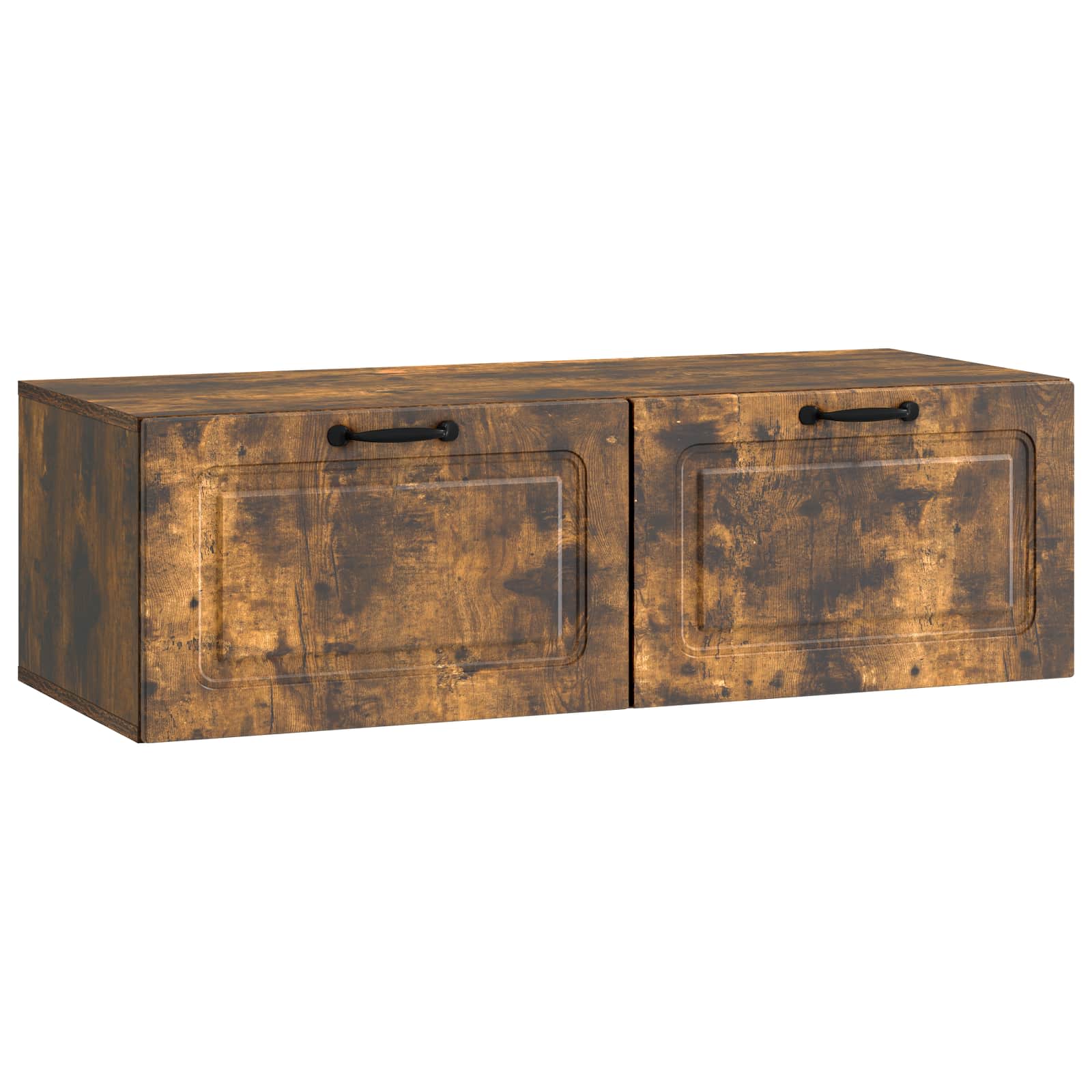 vidaXL Oglindă TV montată pe perete Stejar fumuriu 98 x 41 x 30 cm