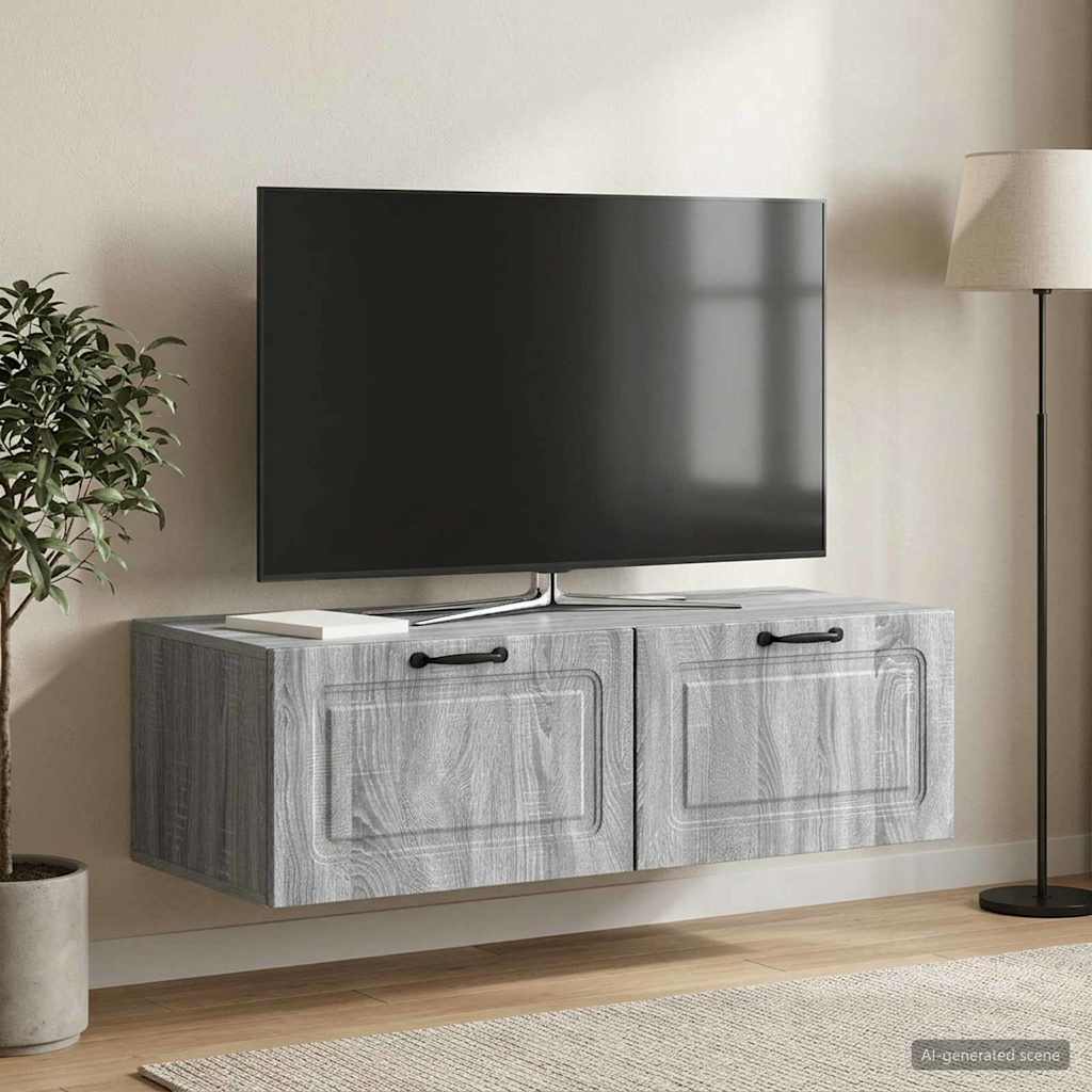 Seinälle asennettava TV-kaappi Harmaa sonoma 98 x 41 x 30 cm