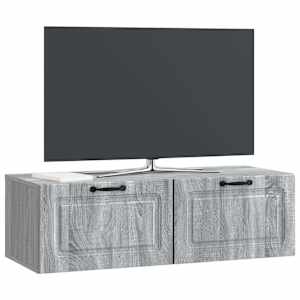 Nástěnná TV skříň Šedá sonoma 98 x 41 x 30 cm Kompozitní dřevo - obrázek 3