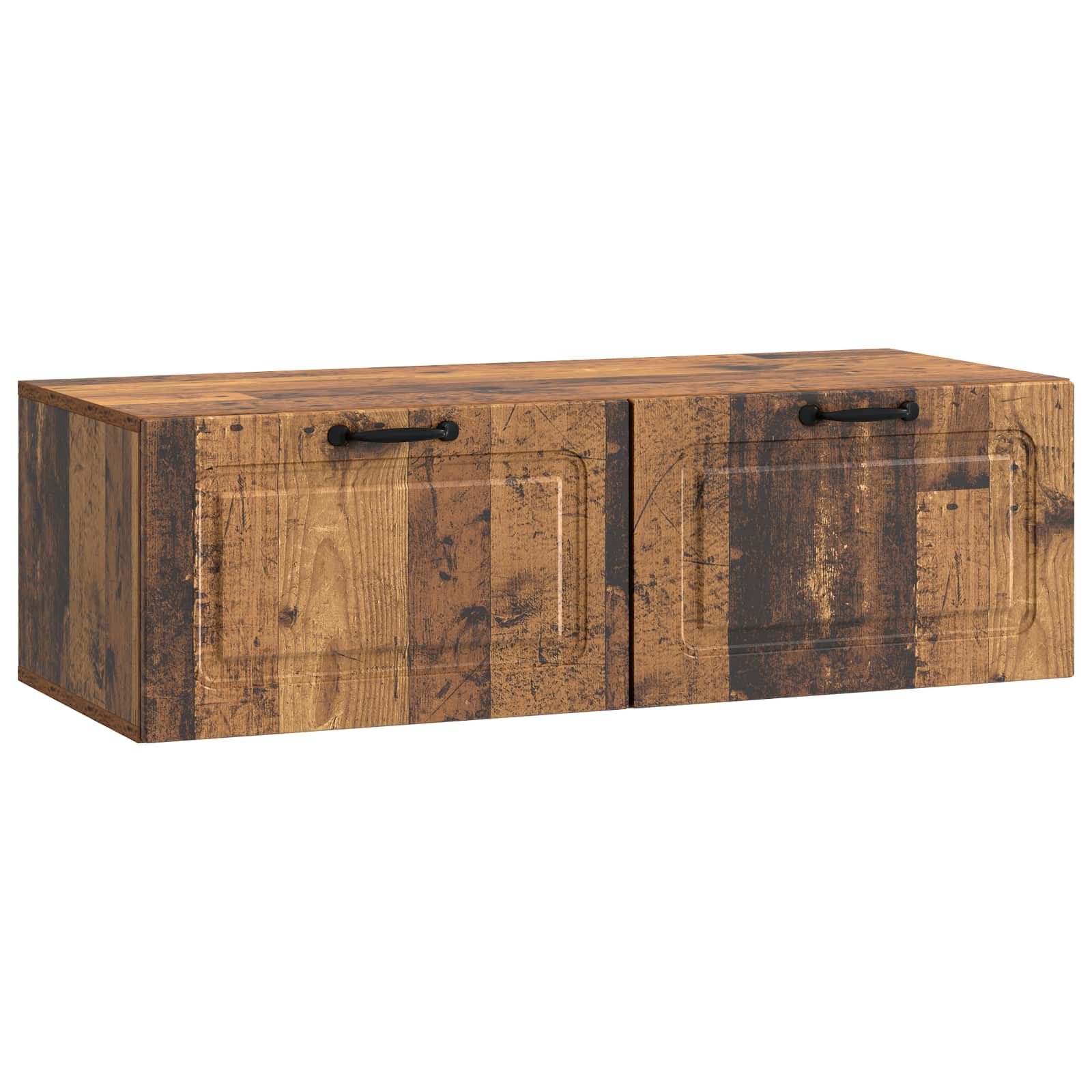 vidaXL Oglindă TV montată pe perete Lemn vechi 98 x 41 x 30 cm