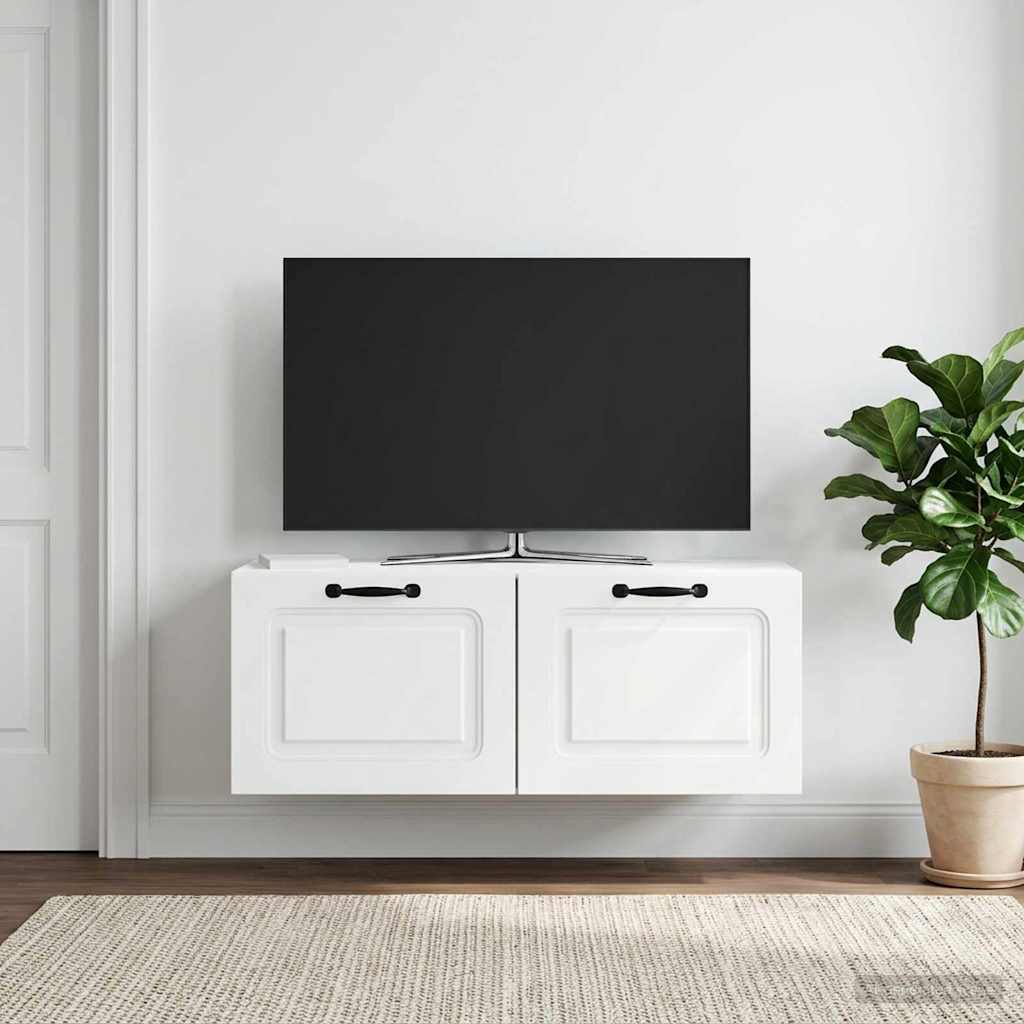 Seinälle asennettava TV-kaappi valkoinen 78,5 x 31 x 30 cm