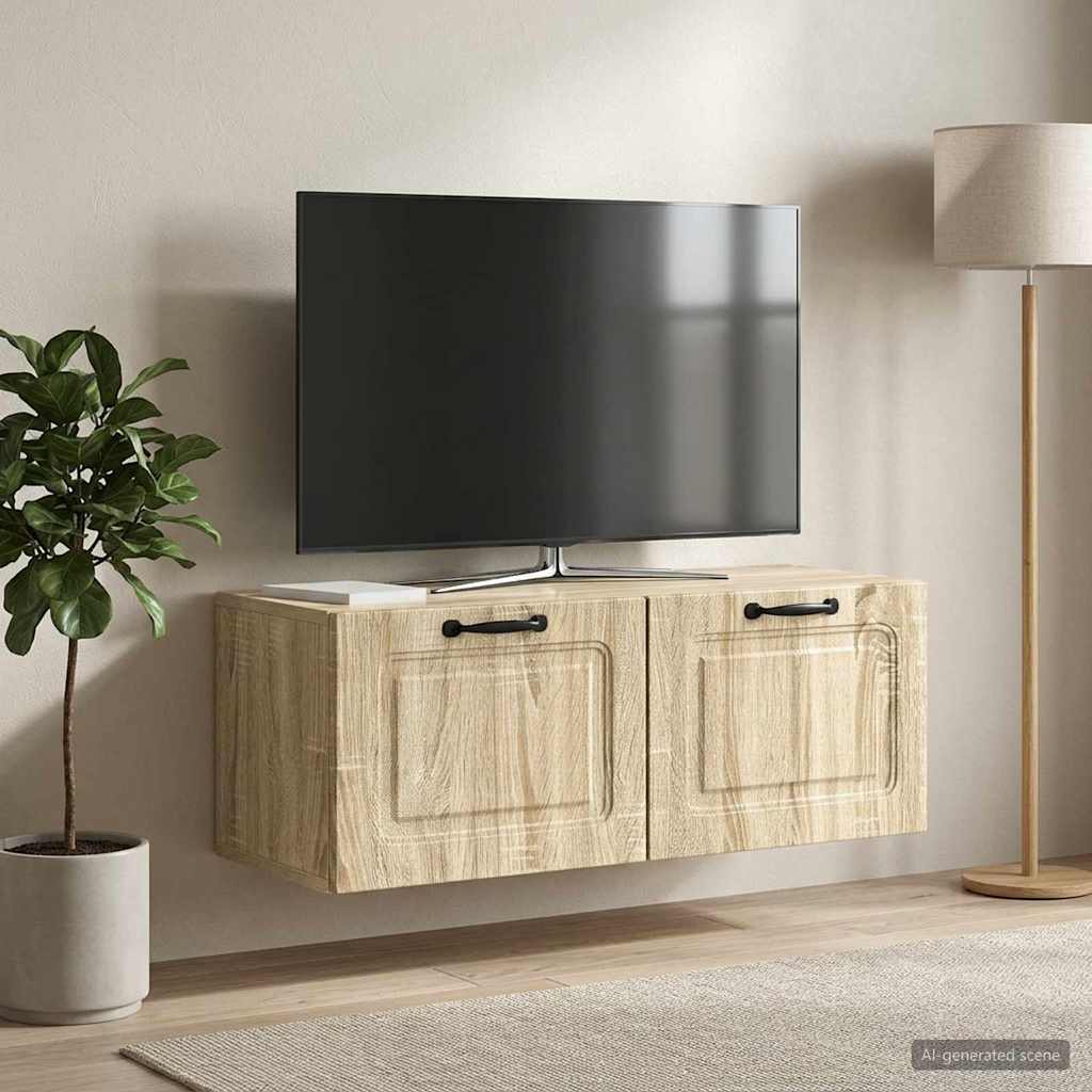 Seinälle asennettava TV-kaappi Sonoma-tammi 78,5 x 31 x 30 cm - Image 4