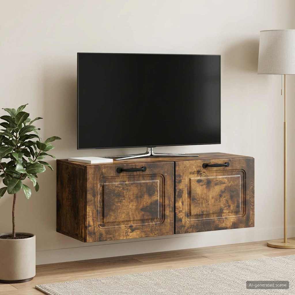 vidaXL Væghængt TV-skab Røget eg 78,5 x 31 x 30 cm Konstrueret træ