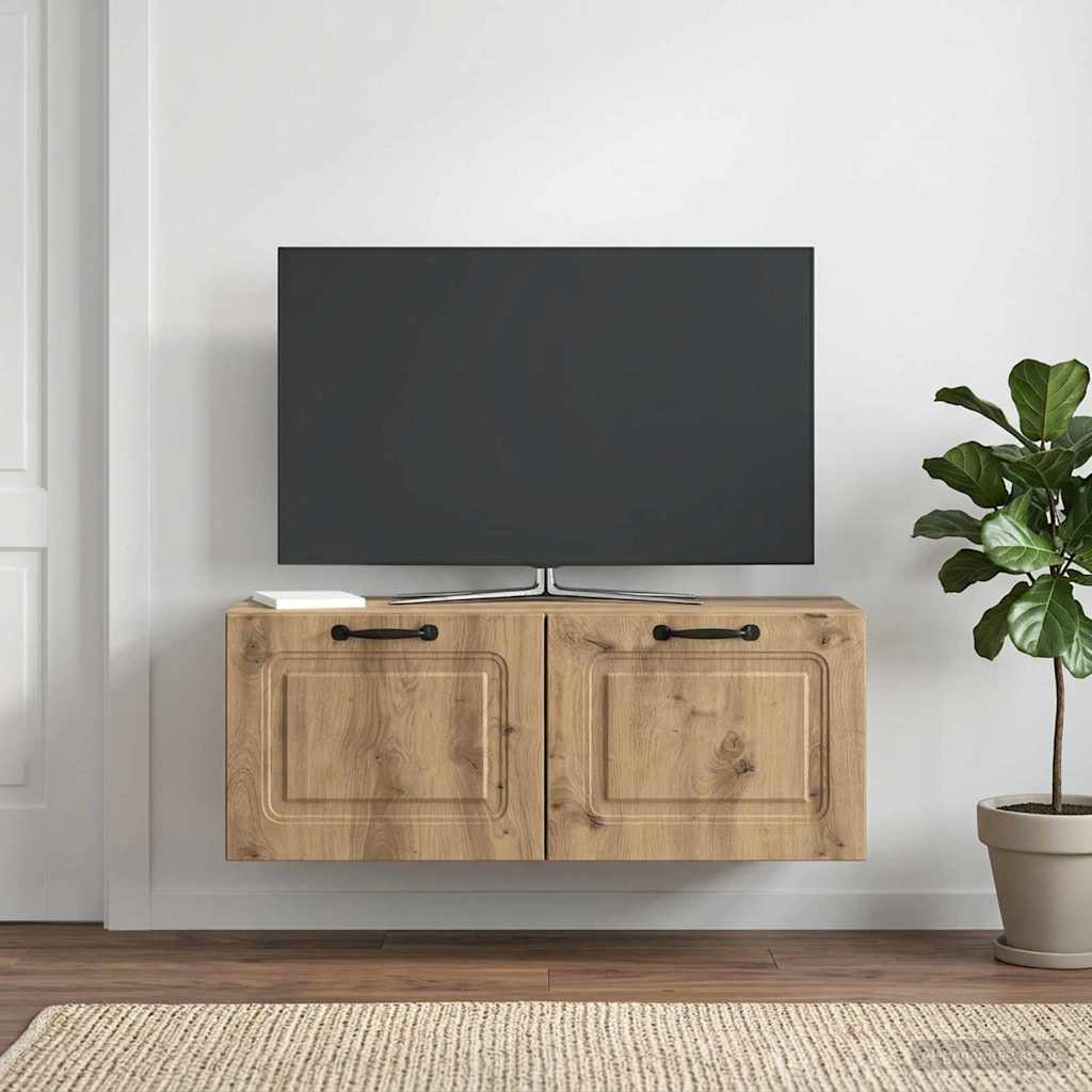 Seinälle asennettava TV-kaappi Artisaanitammi 78,5 x 31 x 30 cm - Image 4