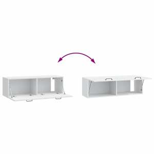 Nástěnná TV skříň Bílá 98 x 31 x 30 cm Kompozitní dřevo - obrázek 10