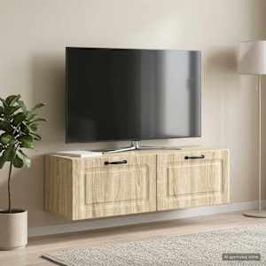 Nástěnná TV skříň Dub sonoma 98 x 31 x 30 cm Kompozitní dřevo - obrázek 4