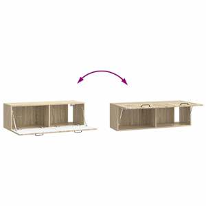 Nástěnná TV skříň Dub sonoma 98 x 31 x 30 cm Kompozitní dřevo - obrázek 10