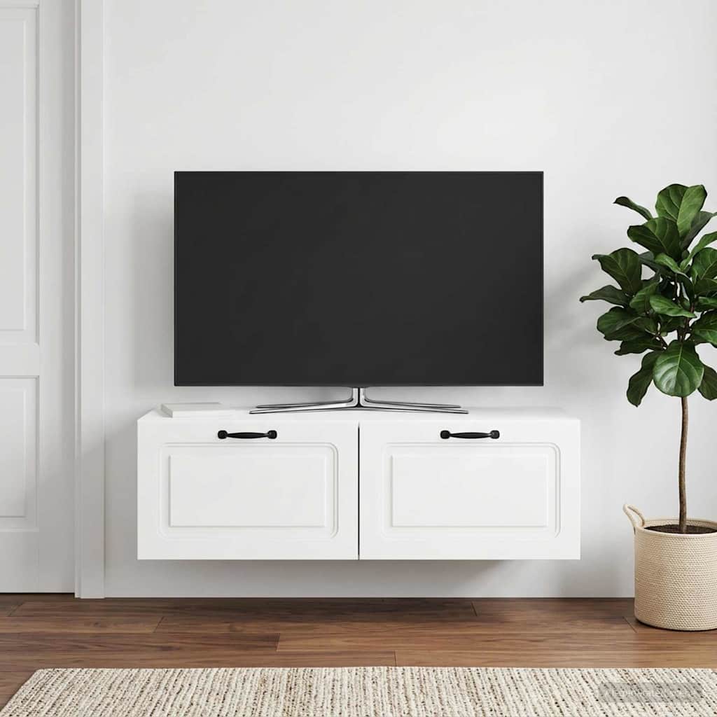 Omarica za TV, ki jo lahko montiraš na steno Bela visok sijaj - slika 4
