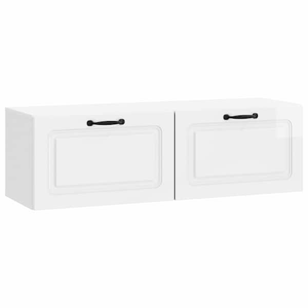 vidaXL Rippuv TV kapp K&otilde;rgl&auml;ikega valge 98 x 31 x 30 cm Tehispuit