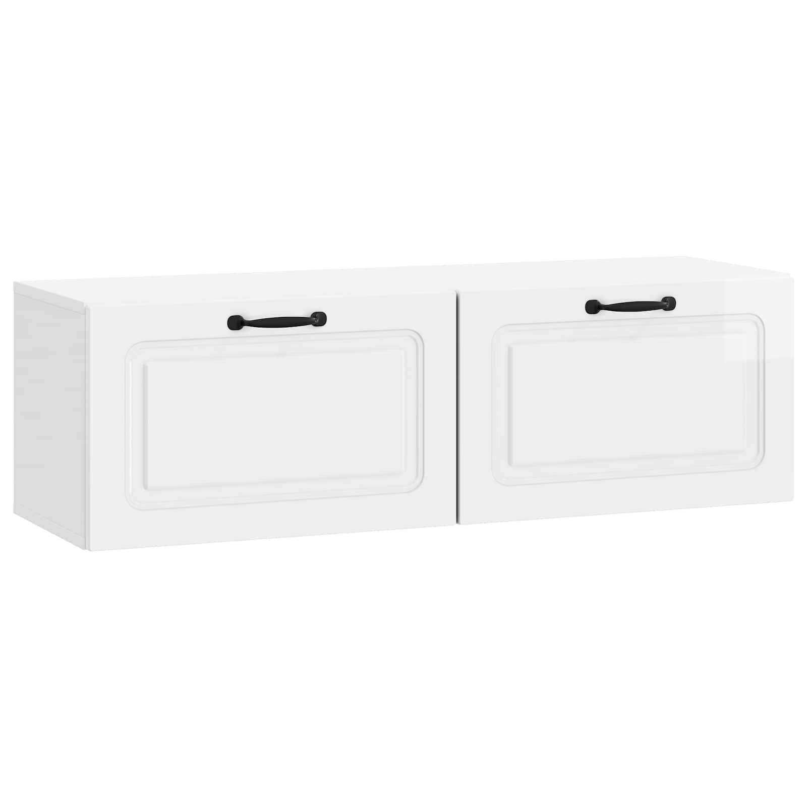 vidaXL Oglindă TV montată pe perete Alb foarte lucios 98 x 31 x 30 cm