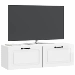 Nástěnná TV skříň Bílá s vysokým leskem 98 x 31 x 30 cm - obrázek 3