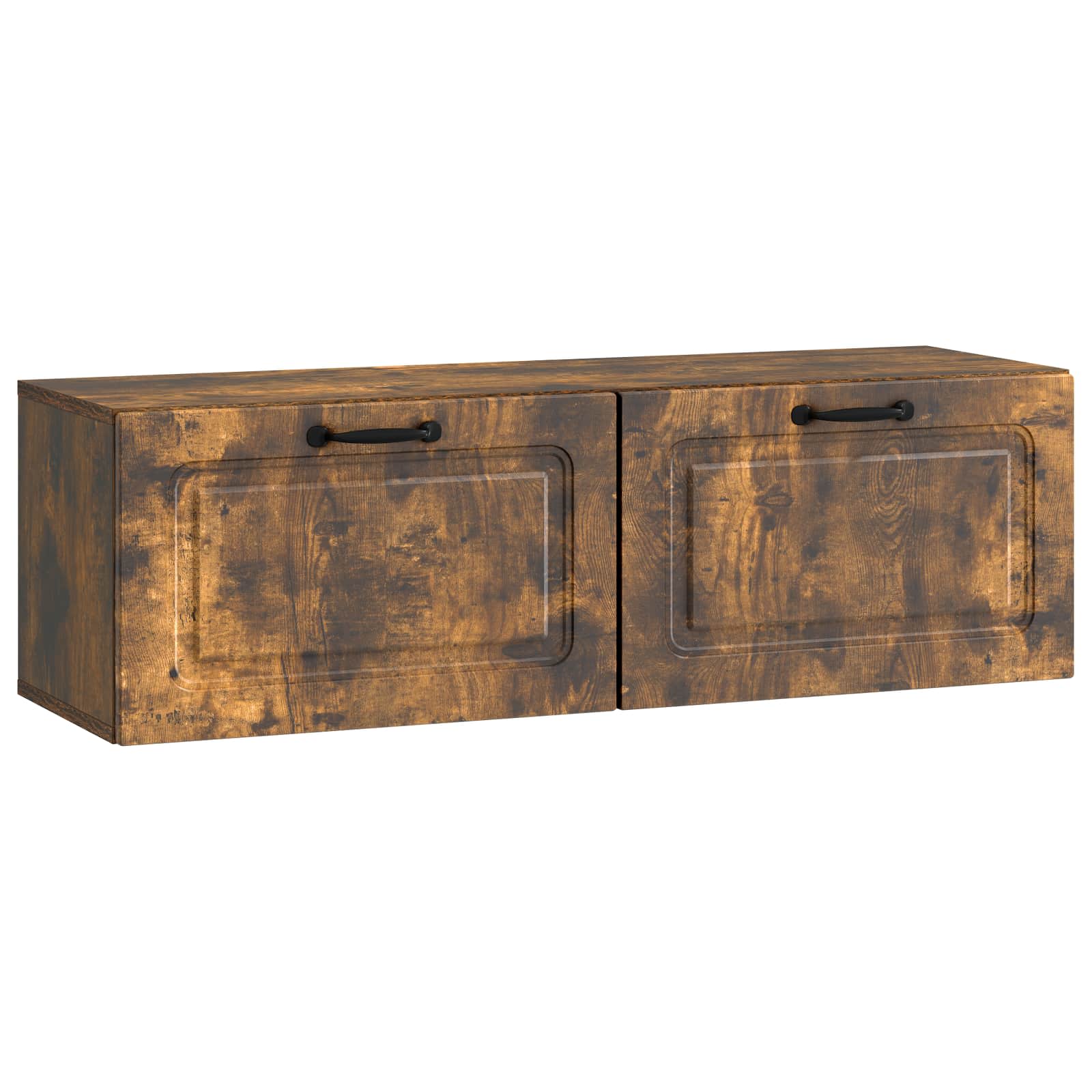 vidaXL Oglindă TV montată pe perete Stejar fumuriu 98 x 31 x 30 cm