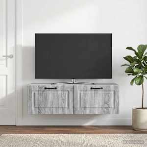 Nástěnná TV skříň Šedá sonoma 98 x 31 x 30 cm Kompozitní dřevo - obrázek 4
