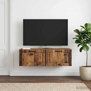 Nástěnná TV skříň Staré dřevo 98 x 31 x 30 cm Kompozitní dřevo - obrázek 4