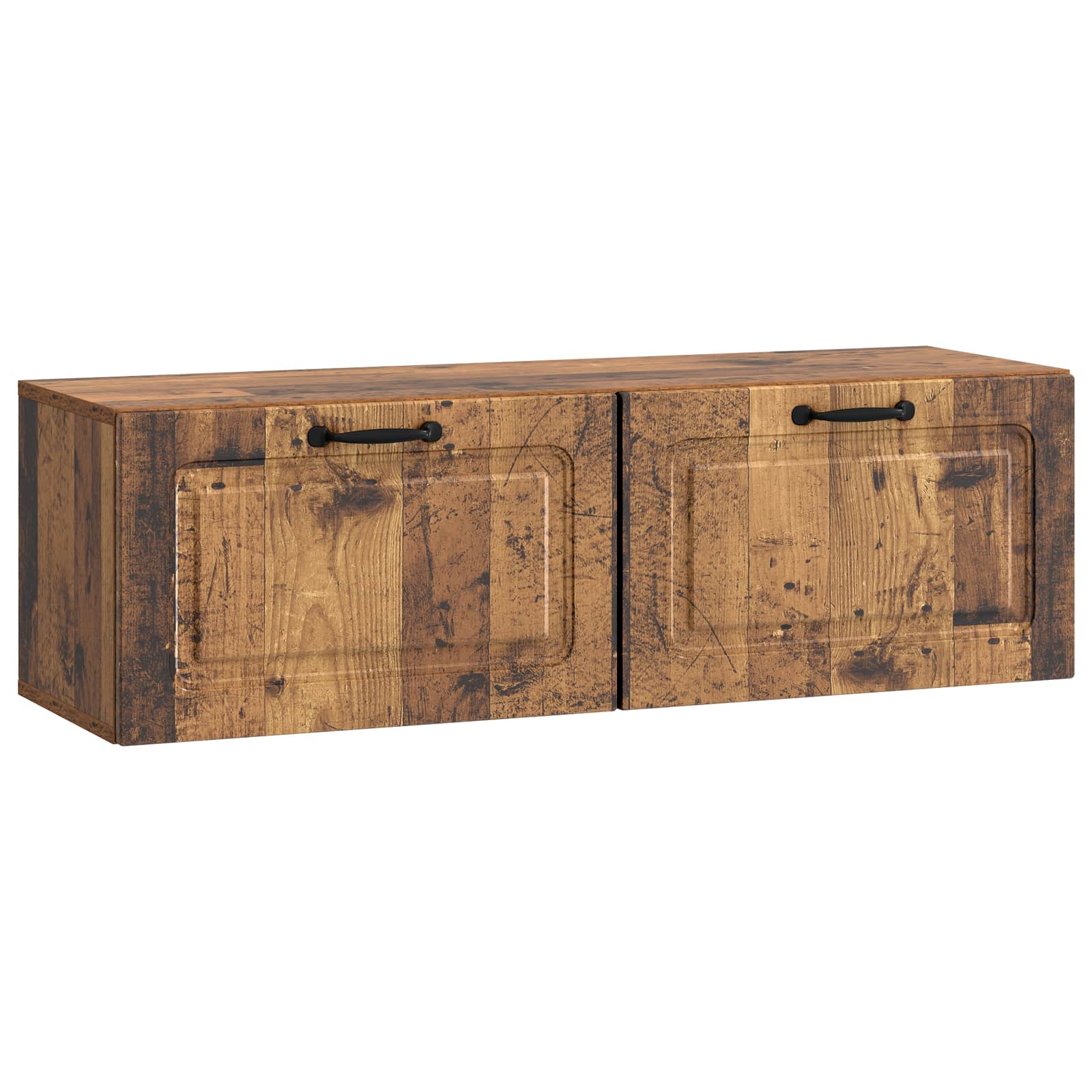 vidaXL Oglindă TV montată pe perete Lemn vechi 98 x 31 x 30 cm