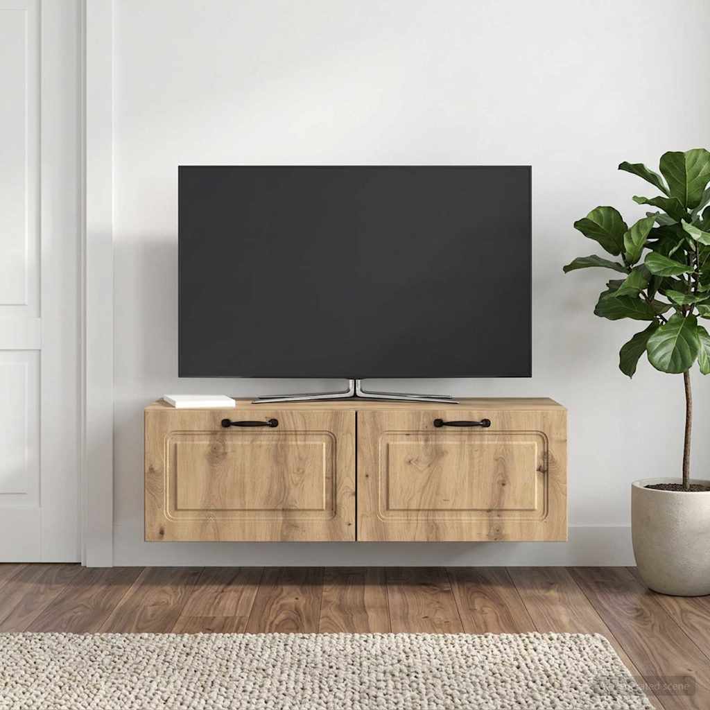 Seinälle asennettava TV-kaappi Artisaanitammi 98 x 31 x 30 cm - Image 4