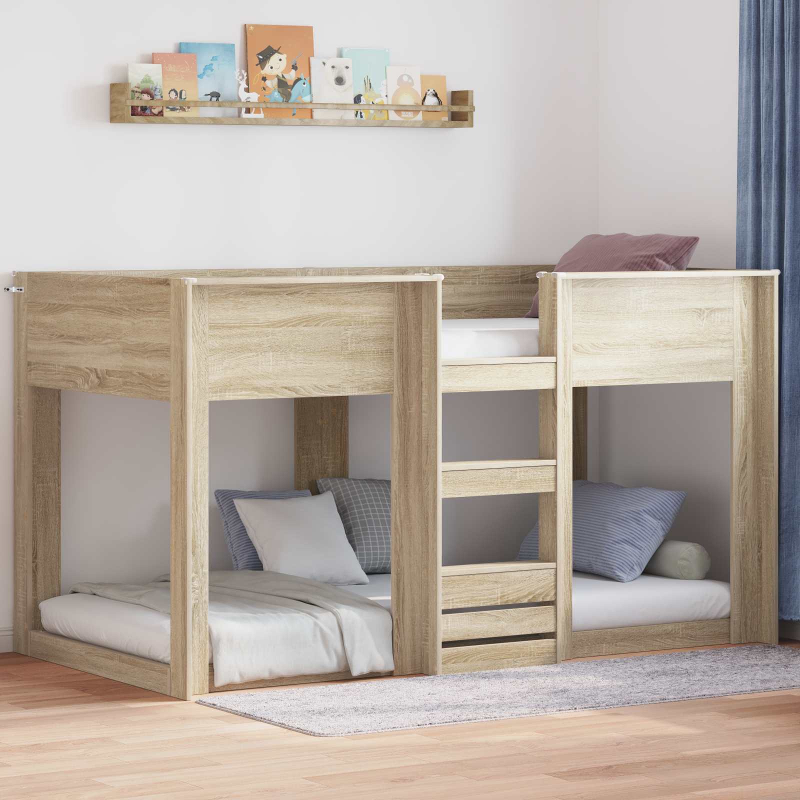 vidaXL Etagenbett für Kinder Sonoma-Eiche 90 x 190 cm Holzwerkstoff