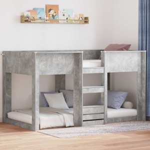 Postelja na vzkraj za otroke Betonsko siva 80 x 200 cm