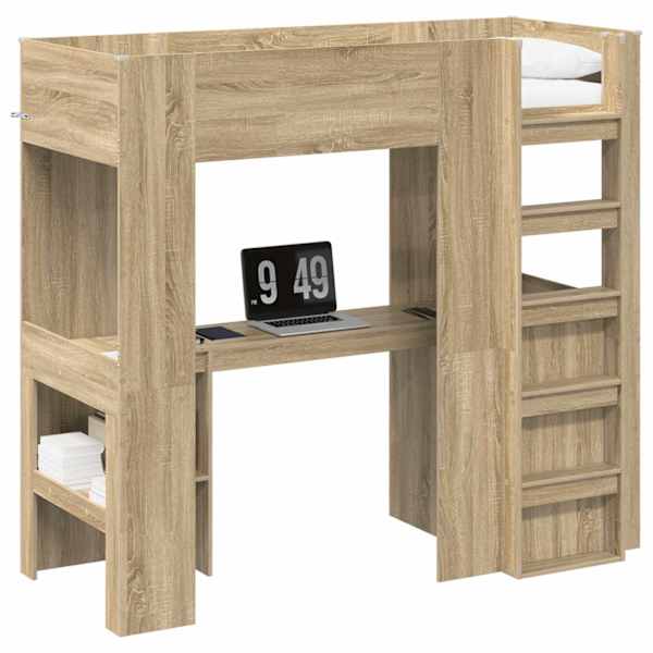 vidaXL Narivoodi raam lauaga Sonoma tamm 75 x 190 cm Tehispuit