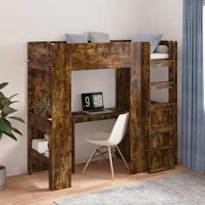 Rám patrové postele se stolem Kouřový dub 75 x 190 cm - obrázek 1