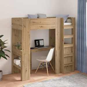 Rám patrové postele se stolem Artisanový dub 75 x 190 cm - obrázek 1