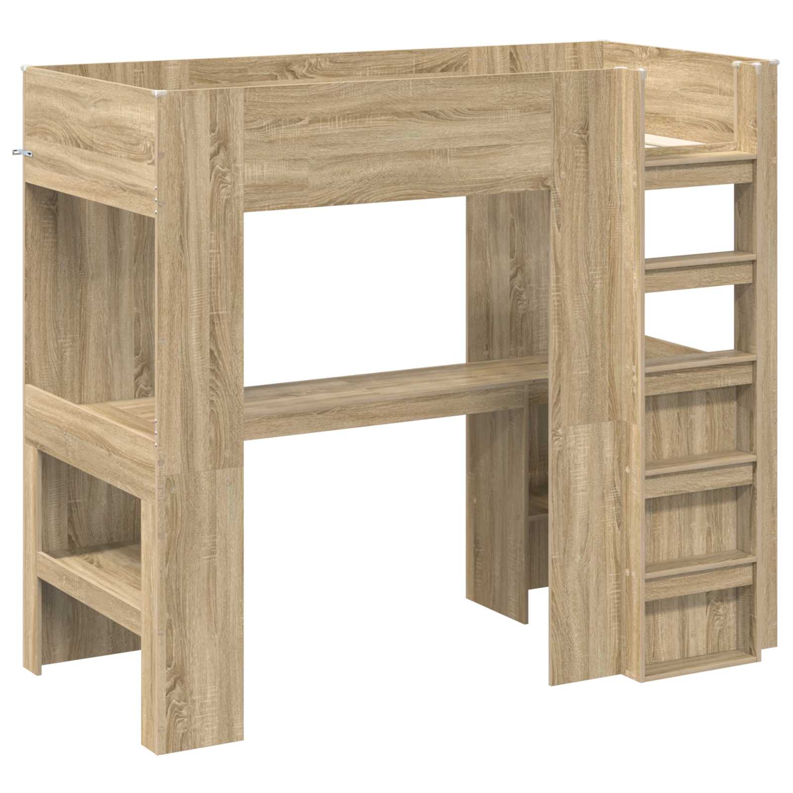 Postelja na podstrešju z mizo Sonoma hrast 90 x 190 cm - slika 4