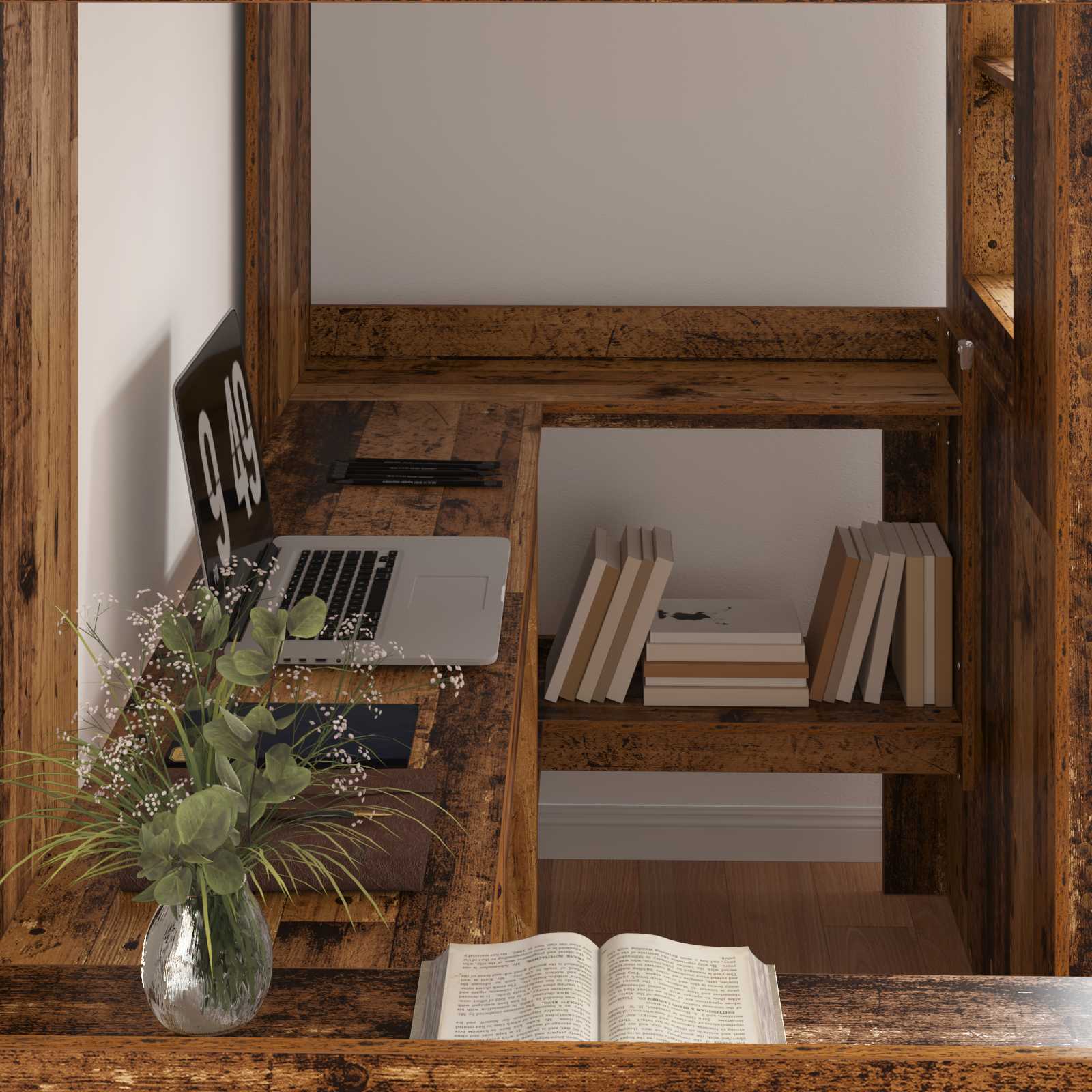 Postelja na podstrešju z mizo Star les 90 x 190 cm - slika 3