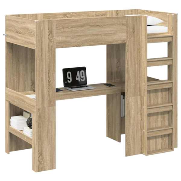vidaXL Narivoodi raam lauaga Sonoma tamm 80 x 200 cm Tehispuit