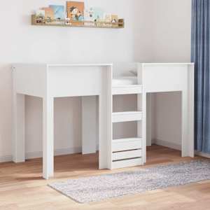 Postelja na vzkraj za otroke Bela 75 x 190 cm Konstruiran les