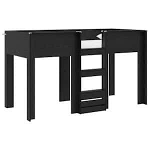 vidaXL Kiipevoodi Lastele Must tamm 75 x 190 cm Tehispuit