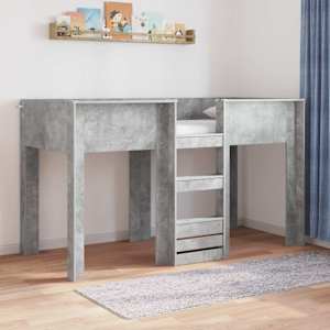 Patrová postel pro děti s úložištěm Betonově šedá 75 x 190 cm - obrázek 1
