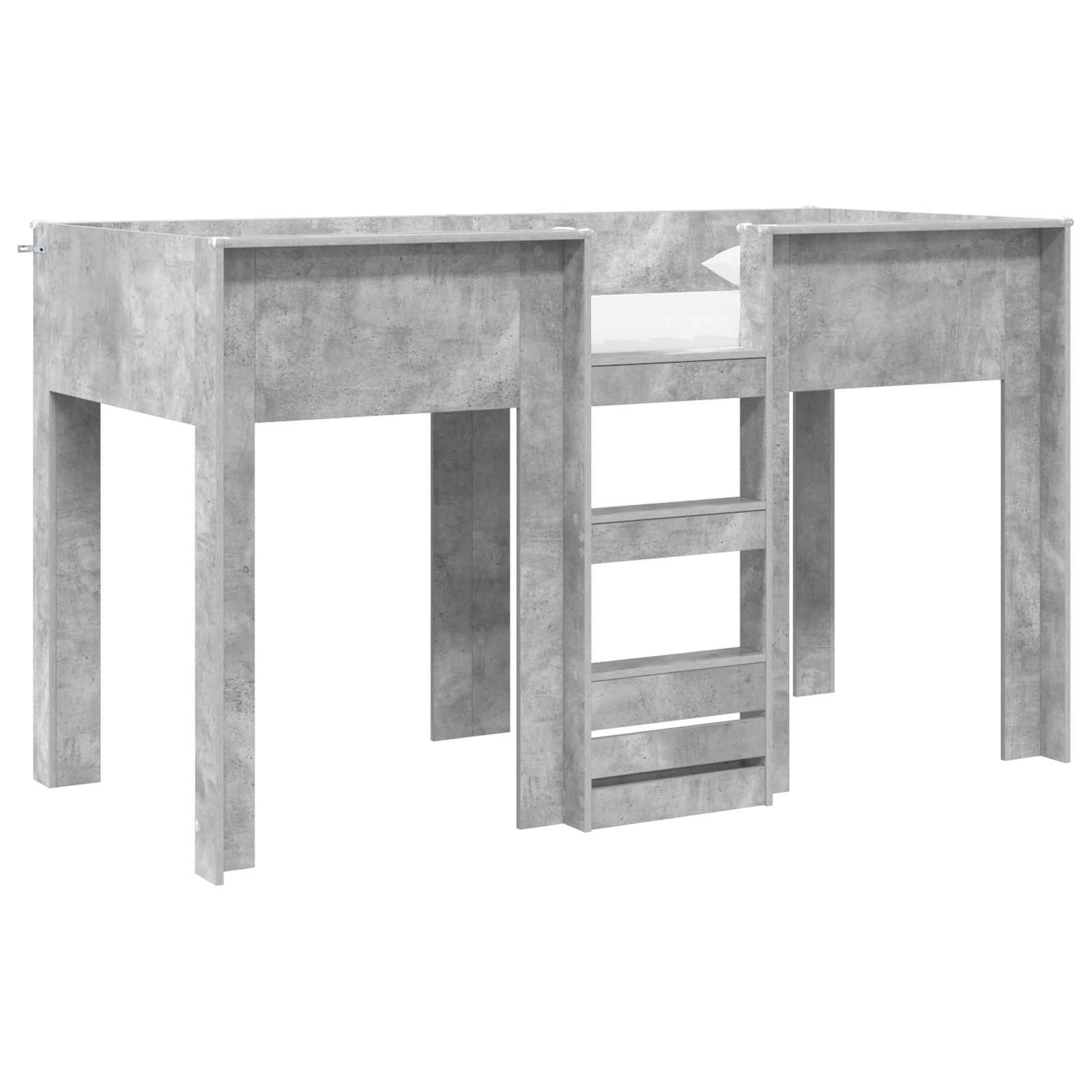 vidaXL Pat Etajat pentru Copii Gri din beton 75 x 190 cm Lemn compozit