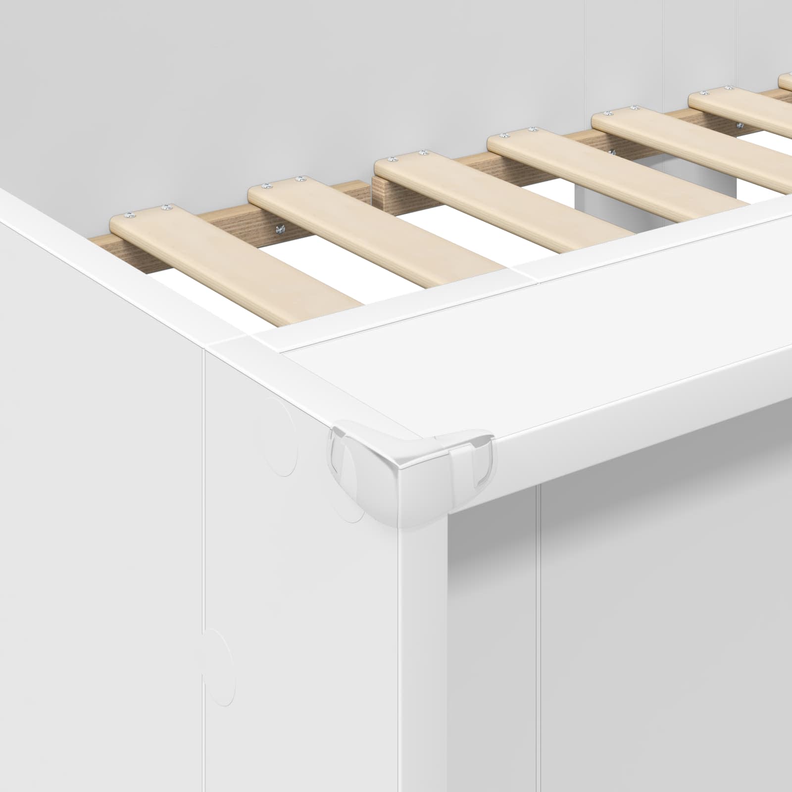 Postelja na vzkraj za otroke Bela 100 x 200 cm Konstruiran les - slika 8