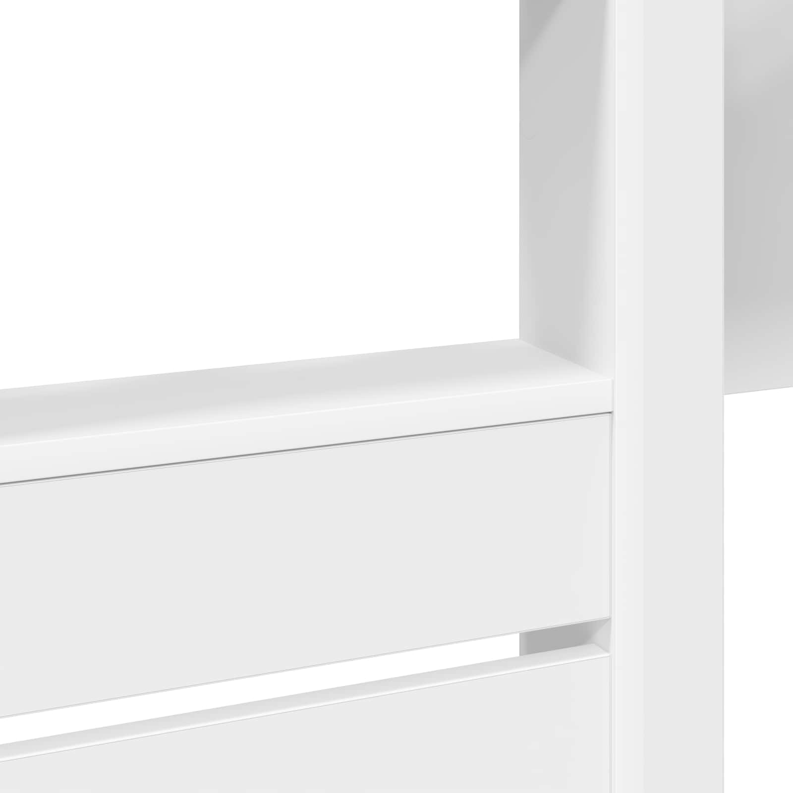 Postelja na vzkraj za otroke Bela 100 x 200 cm Konstruiran les - slika 9