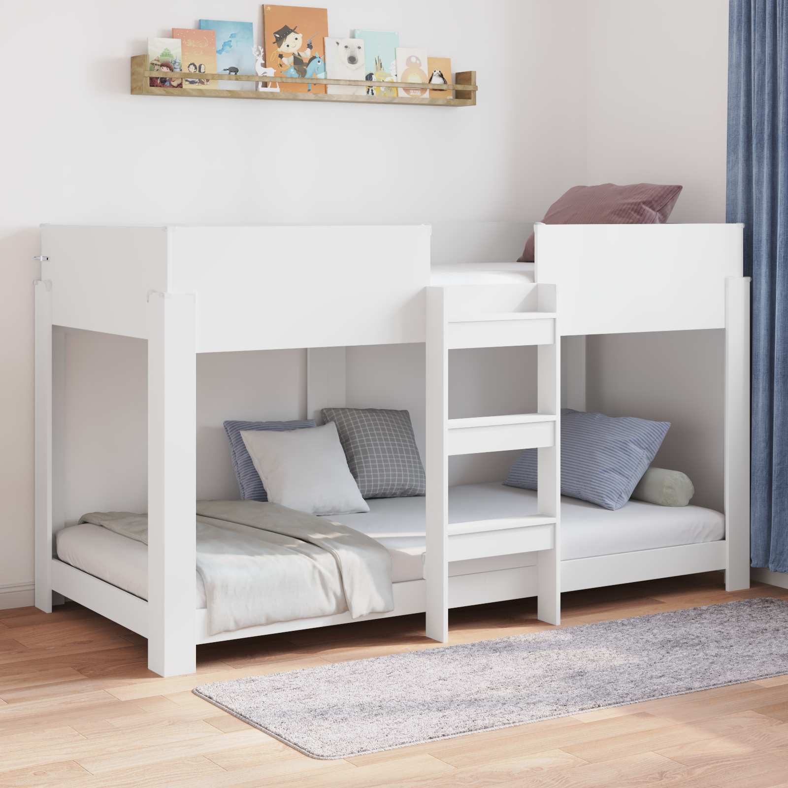 vidaXL Etagenbett für Kinder Weiß 100 x 200 cm Holzwerkstoff