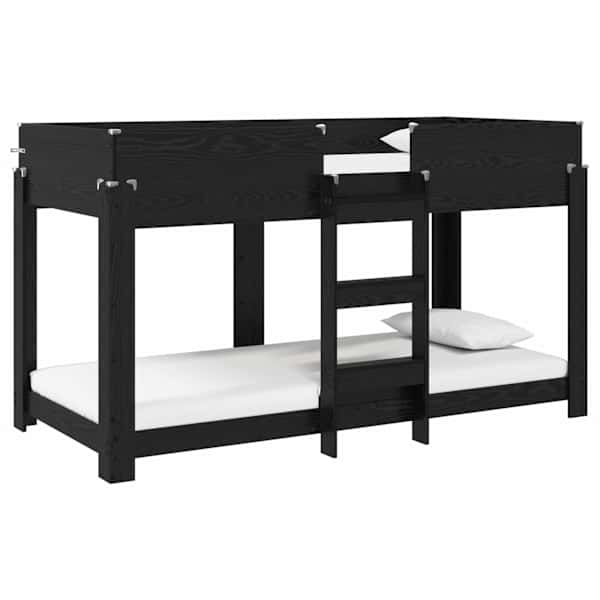 vidaXL Kiipevoodi Lastele Must tamm 80 x 200 cm Tehispuit