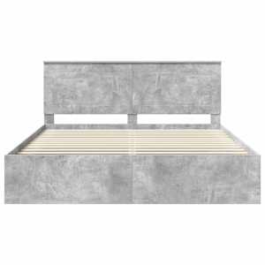 Rám postele s čelo Beton 200 x 200 cm Masivní borové dřevo - obrázek 7