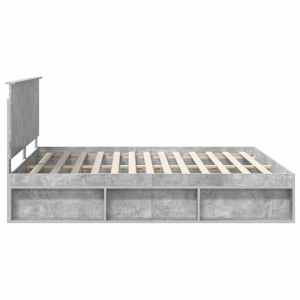Rám postele s čelo Beton 200 x 200 cm Masivní borové dřevo - obrázek 8