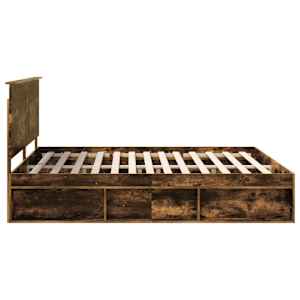 Rám postele Kouřový dub 200 x 200 cm Masivní borové dřevo - obrázek 8