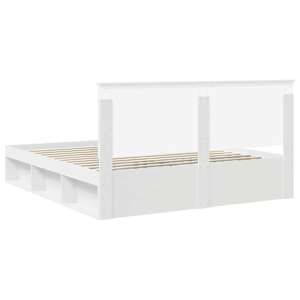 Rám postele s čelo Bílá 180 x 200 cm Masivní borové dřevo - obrázek 9