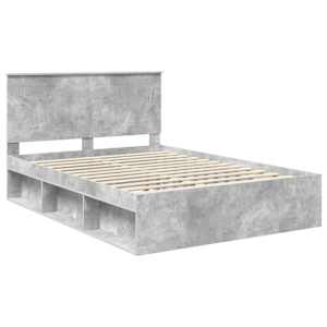 Rám postele Betonově šedá 150 x 200 cm Masivní borové dřevo - obrázek 4