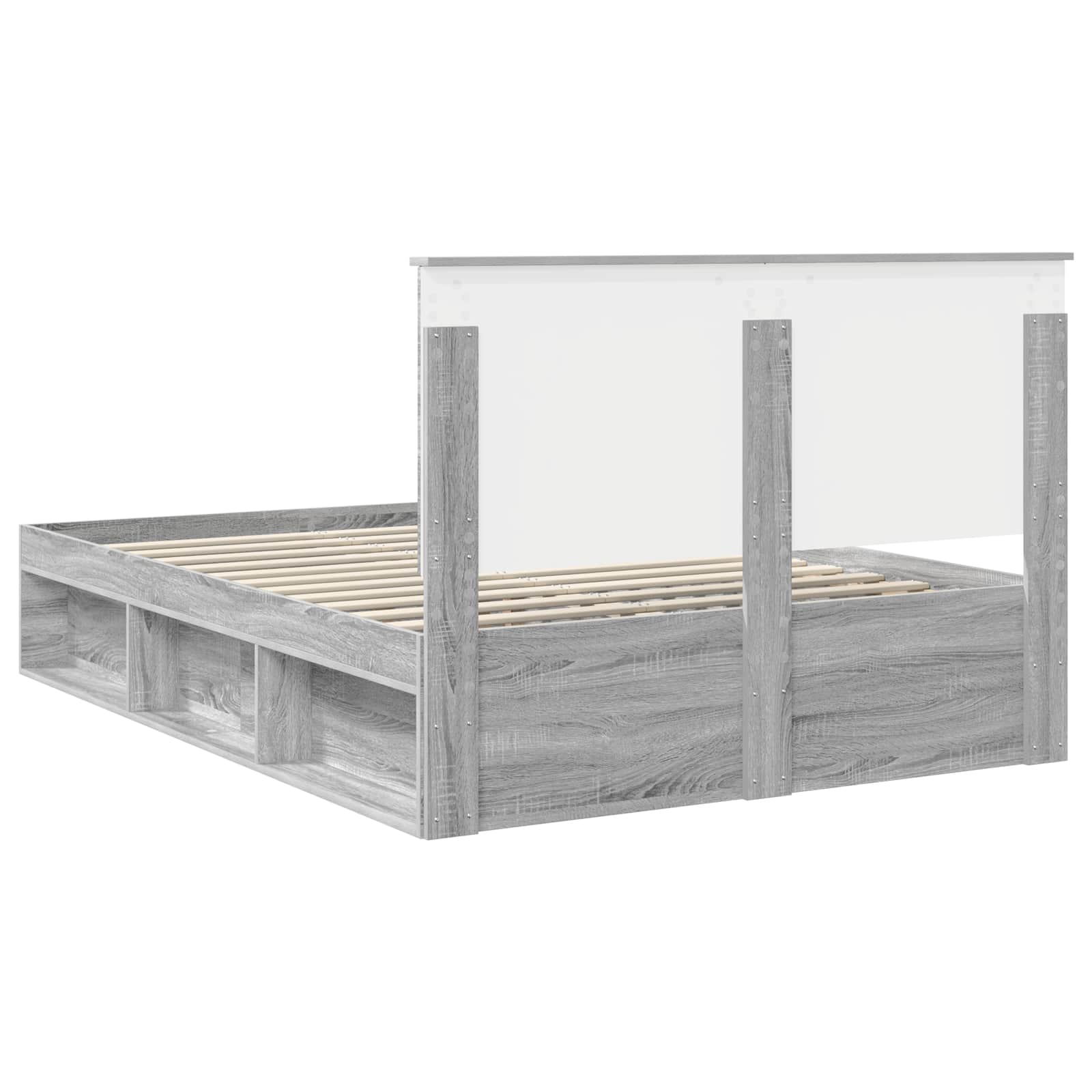Bedframe met lade Grijs Sonoma 150 x 200 cm Massief grenenhout image 9