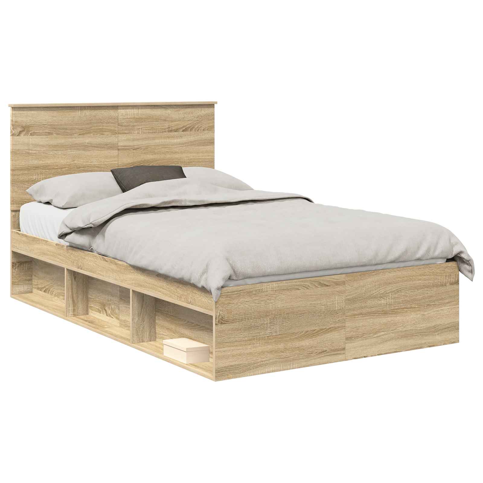 Bedframe met lade Sonoma Eiken 135 x 190 cm Massief grenenhout image 2