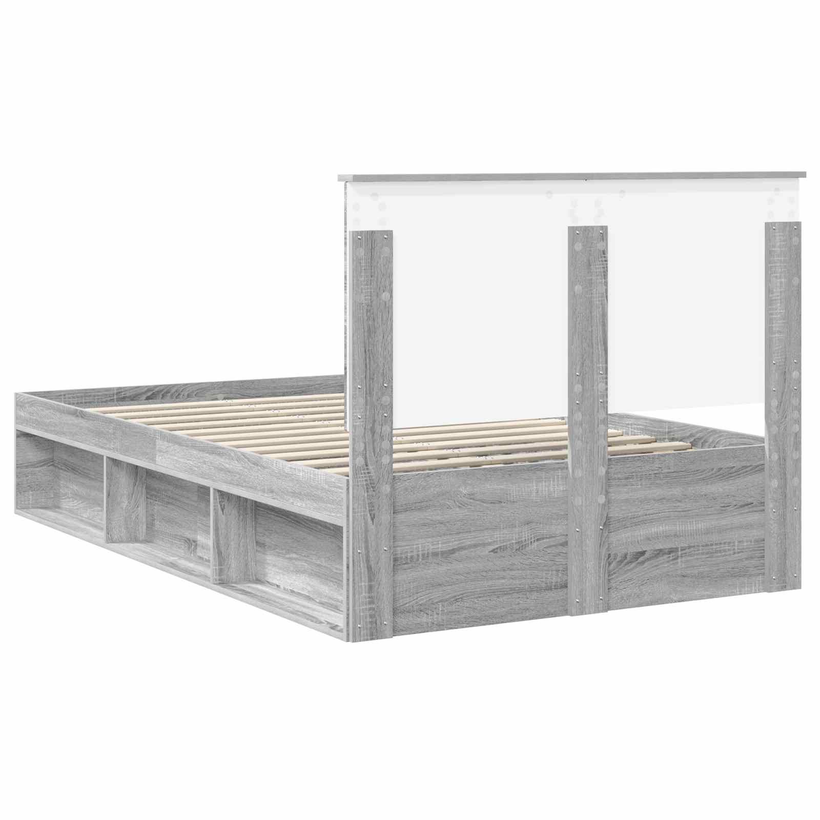 Bedframe met lade Grijs Sonoma 120 x 190 cm Massief grenenhout image 9