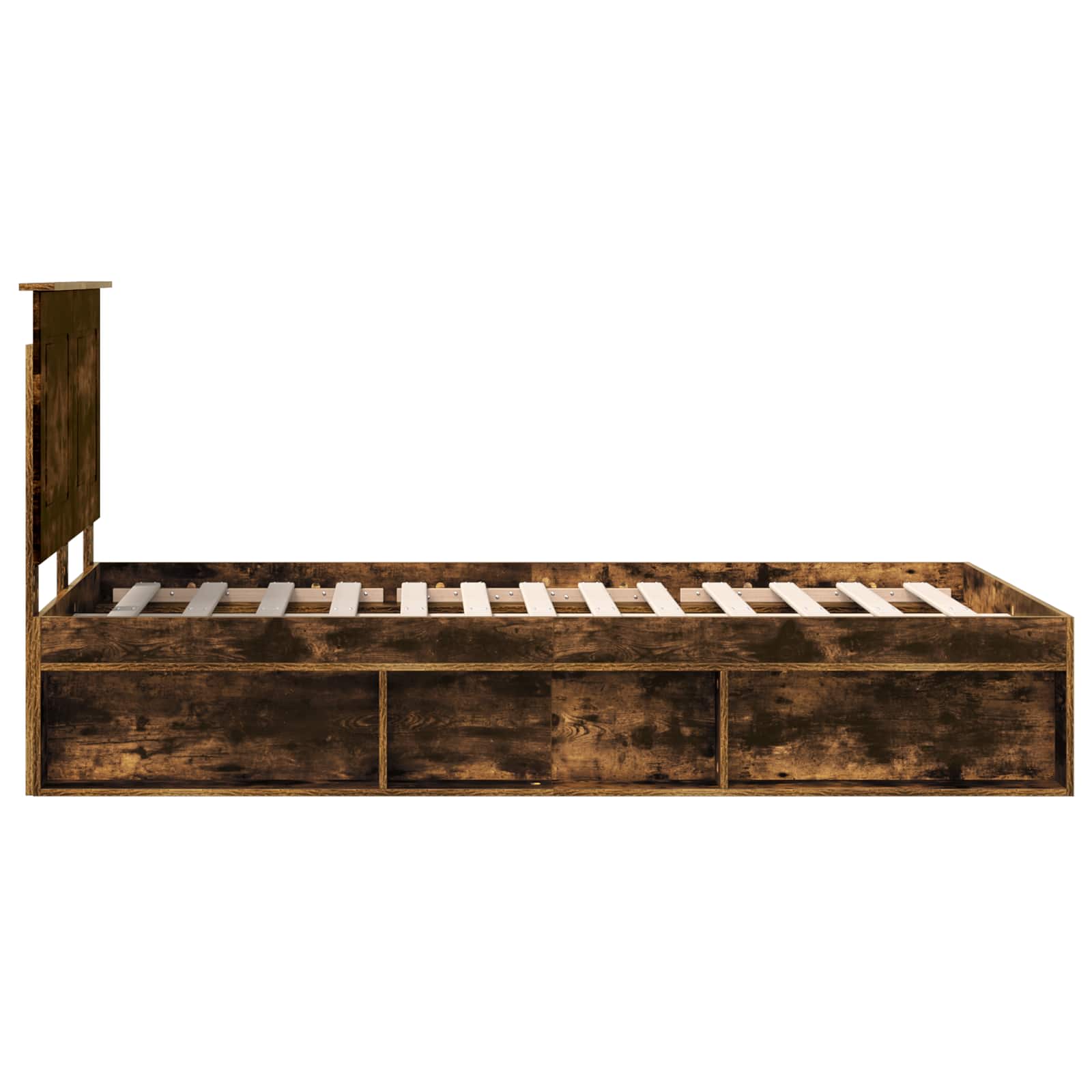 Sengestamme med hodegjerde Røkt eik 120 x 200 cm Massiv furu - Bilde 8