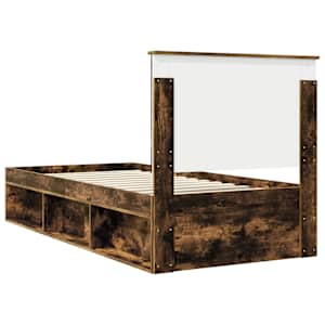 Rám postele Kouřový dub 100 x 200 cm Masivní borové dřevo - obrázek 9