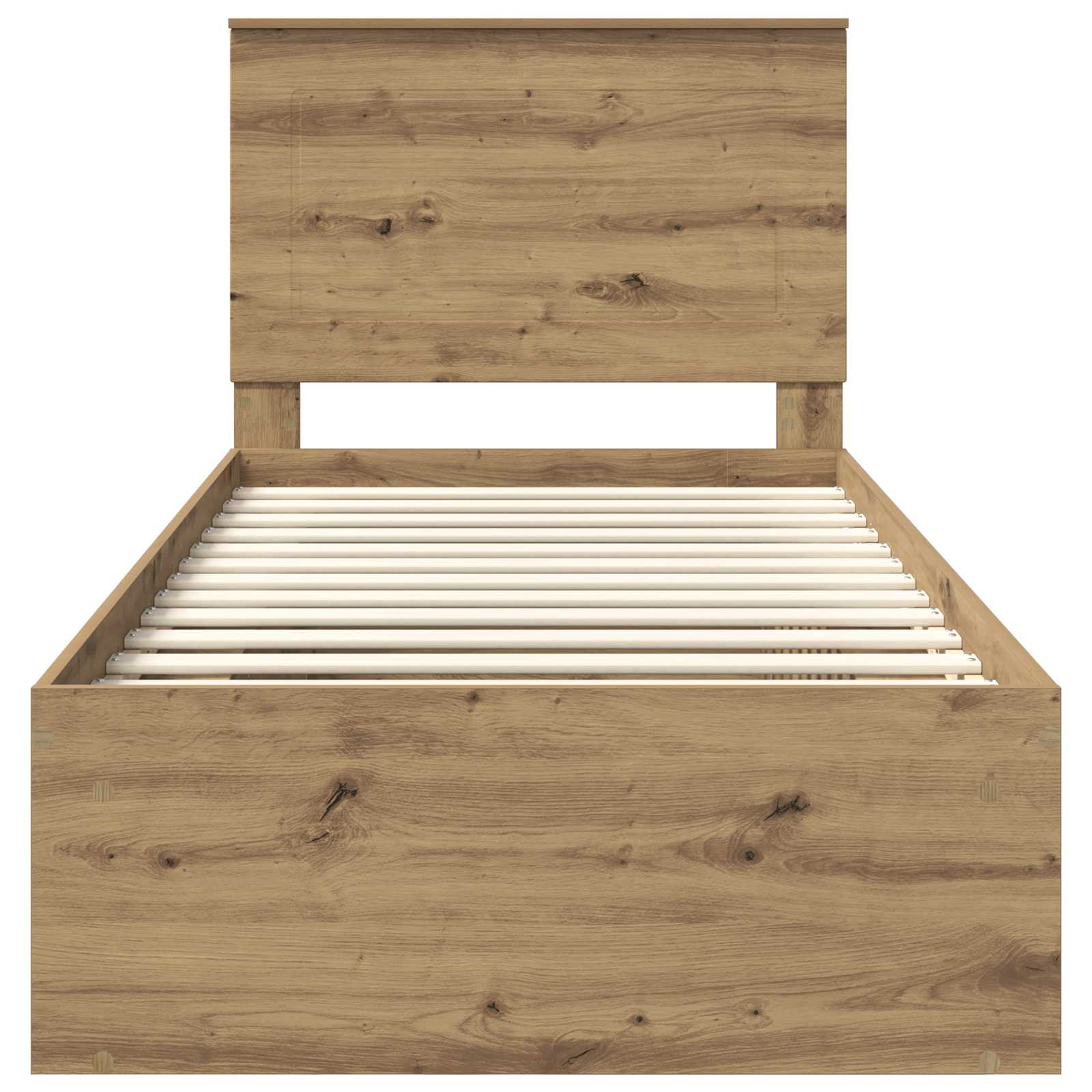 Bedframe Ambachtelijk eiken 100 x 200 cm Massief grenenhout image 7