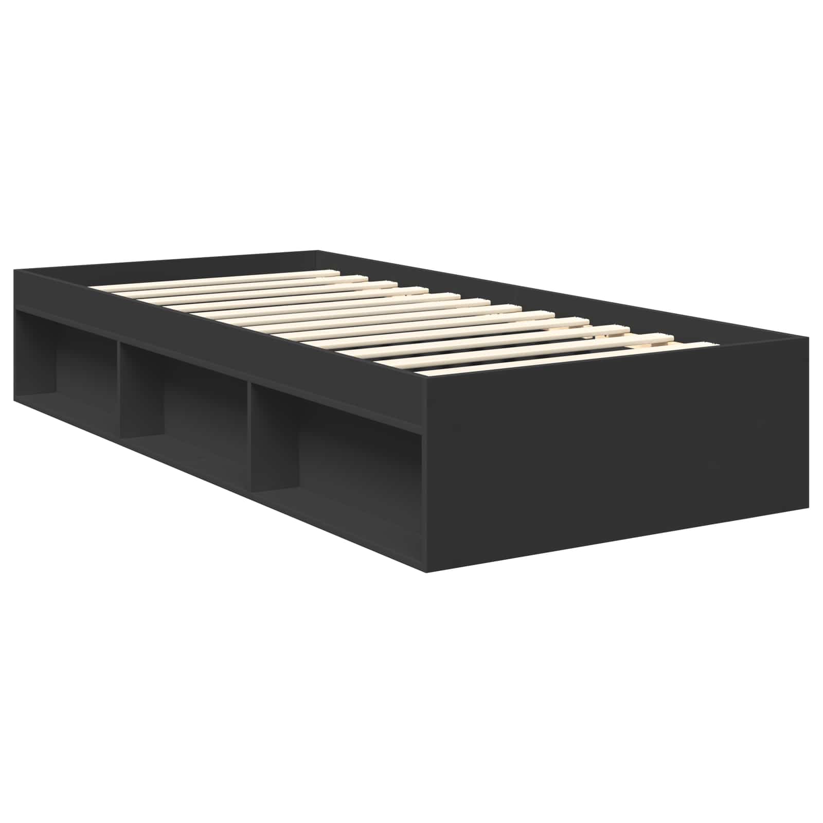 Bedframe met hoofdeinde Zwart 90 x 190 cm Massief grenenhout image 5