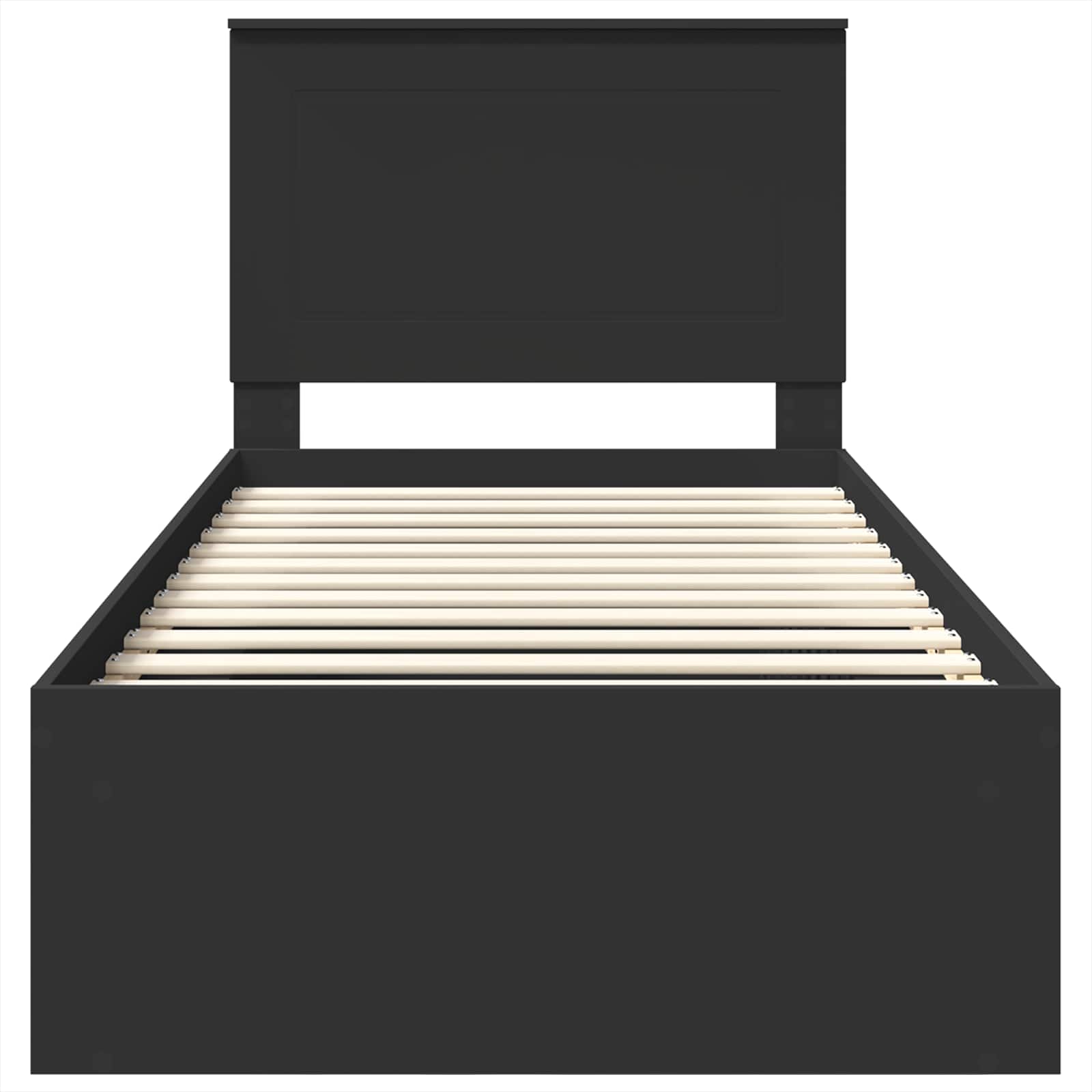 Bedframe met hoofdeinde Zwart 90 x 190 cm Massief grenenhout image 7